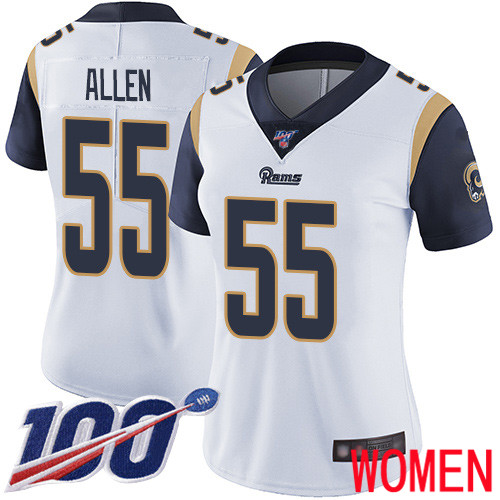 Los Angeles Rams Limited White Women Brian Allen Road Jersey NFL Football #55 100th Season Vapor Untouchable->youth nfl jersey->Youth Jersey